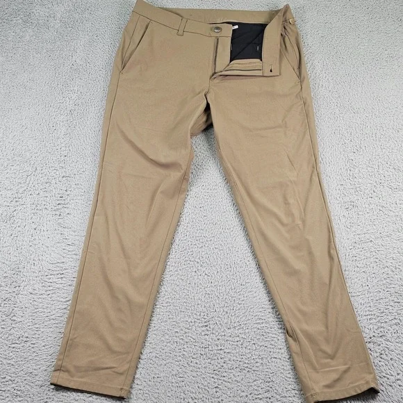 Lululemon Pants Mens 33 Beige Chino Stretch Casual Performance Golf LM5975S - Picture 2 of 11